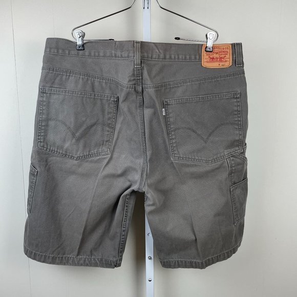 Levi's Gray Canvas Carpenter Shorts Flat Front Mens Size 42  Actual 43‎ - Picture 4 of 9